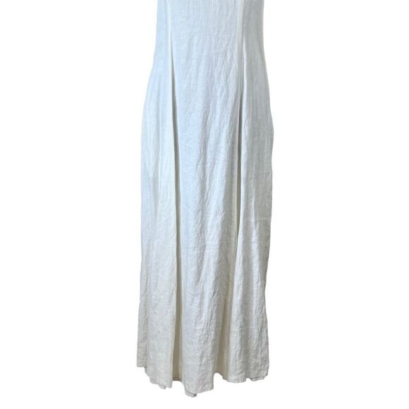 Vintage Mondi V-Neck Flax Linen Blend Maxi Dress - Picture 3 of 11